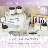24 Pcs 4 Oz Mason Jar Candles, Lavender Scented Soy Candles Bulk Set For Stress Relief And Relaxation, Great Favors For Wedding, Christmas, Housewarming Gifts (Black-Lavender, 24)