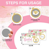 Bridal Shower Scratch Off Game Cards - Glitter Diamond Ring - Floral Greenery Wedding Shower Ideas - Bride Shower Party Activities & Supplies - Bachelorette/ Engagement Party Decorations - 50 Pack(09)