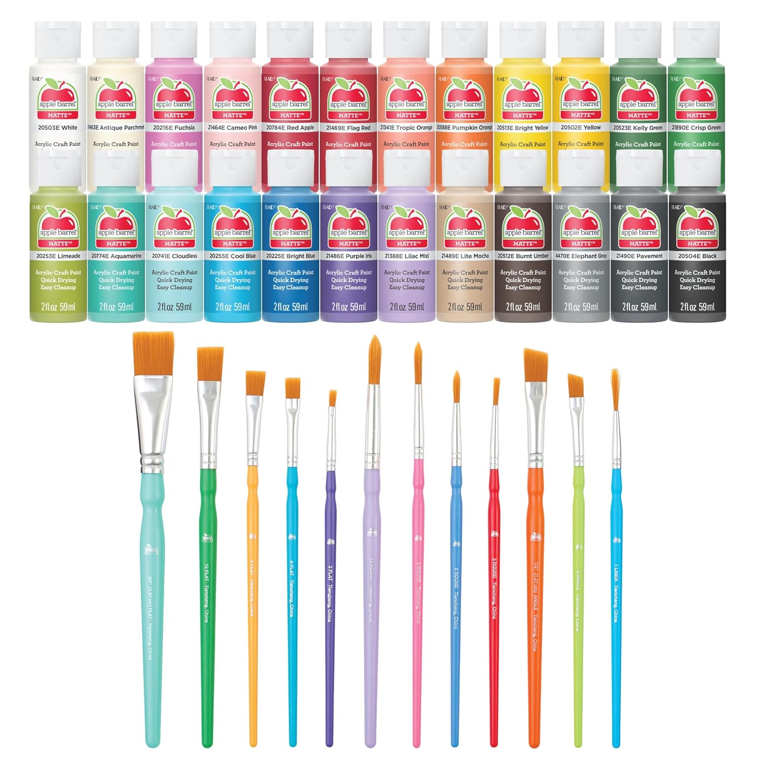 Apple Barrel Acrylic Craft Paint Kit, Matte Finish, 36 pc