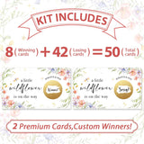 Baby Shower Game For Adults - Floral Scratch Off Activity Cards, 50-Pack “A Little Wildflower Is On The Way” - Premium Gender Reveal & Party Game For Guests -W1