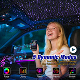 6W Mini Size Twinkle 575Pcs Of (0.03+0.04+0.06In)*13.1Ft Starlight Headliner Kit, Star Lights For Car With Bluetooth App/Remote Control/Music Effect, Rgbw Fiber Optic Lights For Home Ceiling