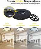 6 Pack 12 Inch Black LED Ceiling Lights 2520LM 3CCT Super Slim Flush Mount Fixtures