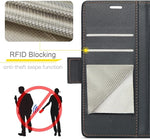 Pixel 9/9 Pro Case, RFID Blocking PU Leather Wallet Flip, Card Holder, Black