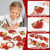 24 Packs Vintage Valentine'S Day Sticky Notes Retro Red Heart Self-Adhesive Writing Notepads Memo Pads Antique Victorian Style Office School Stationery Supplies Party Favors Classroom Exchange Gifts