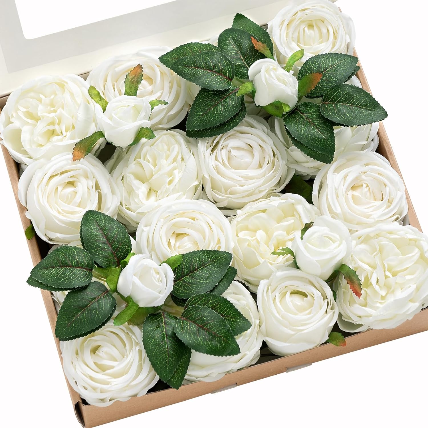 Artificial Flowers Silk Austin Roses Silk Flowers Fake Roses W/Stem For Wedding Bouquets Centerpieces Party Home Decoration