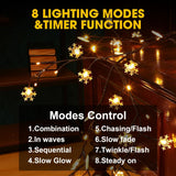 7.5 Ft Willow Vine Light Christmas Room Decor 144 Leds Artificial Plants Tree Branches Indoor Decorative With 8 Light Mo