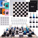 Chess Molds For Resin Casting, Upgraded Resin Chess Set Mold With 16 Piece 3D Full Size Chess Checkers & Chess Board Epoxy Silicone Resin Molds, Diy Chess Board Game, Christmas Gifts