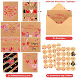 Kraft Valentines Cards With Envelopes 24 Pack Valentines Greeting Cards Blank Inside Kids Adults