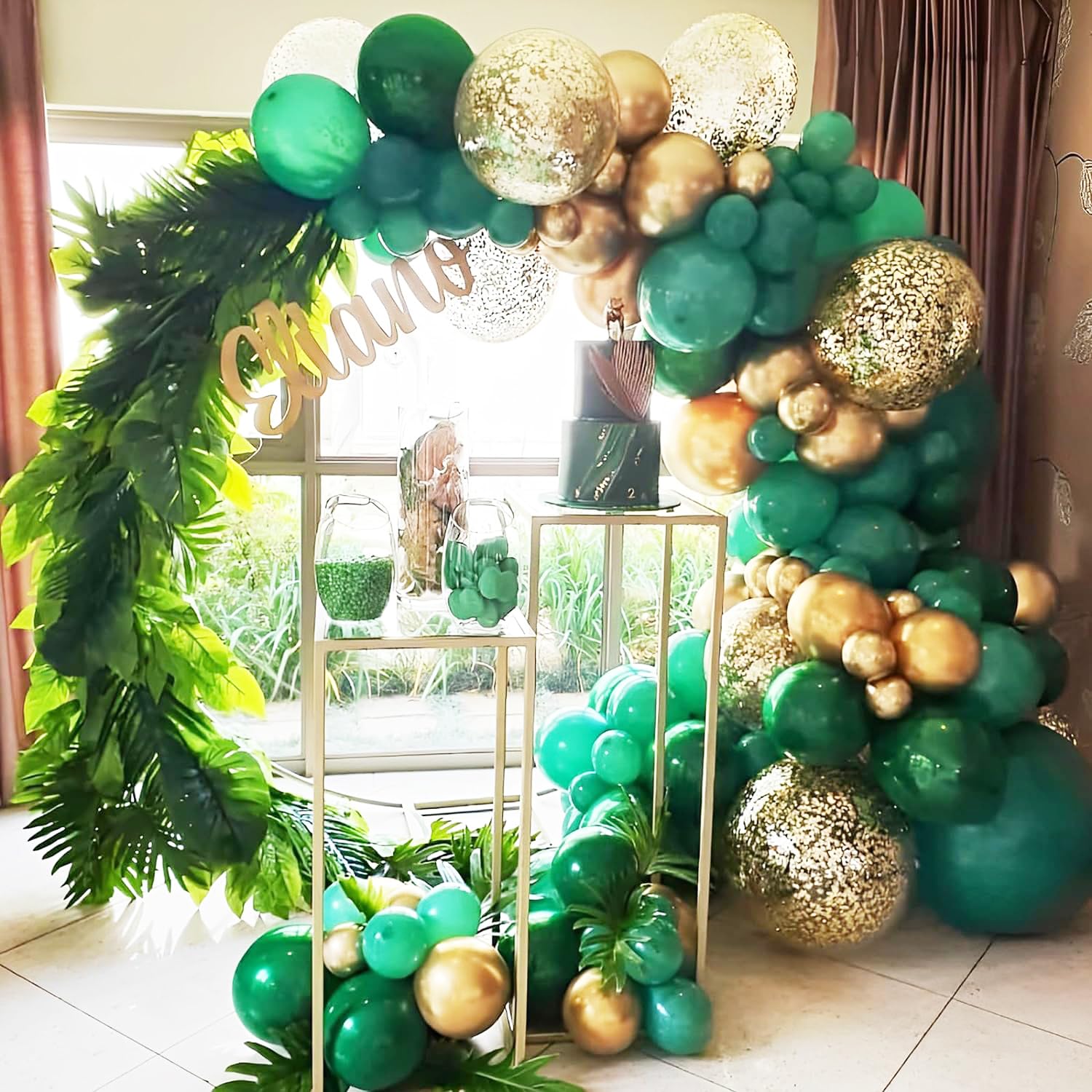90Pack Dark Green Balloons Different Size 18/12/10/5 Inch Green Balloon Garland Arch Kit For Birthday, Graduation, St. Patrick'S Day, Christmas, Baby Shower, Dinosaur Party Decorations