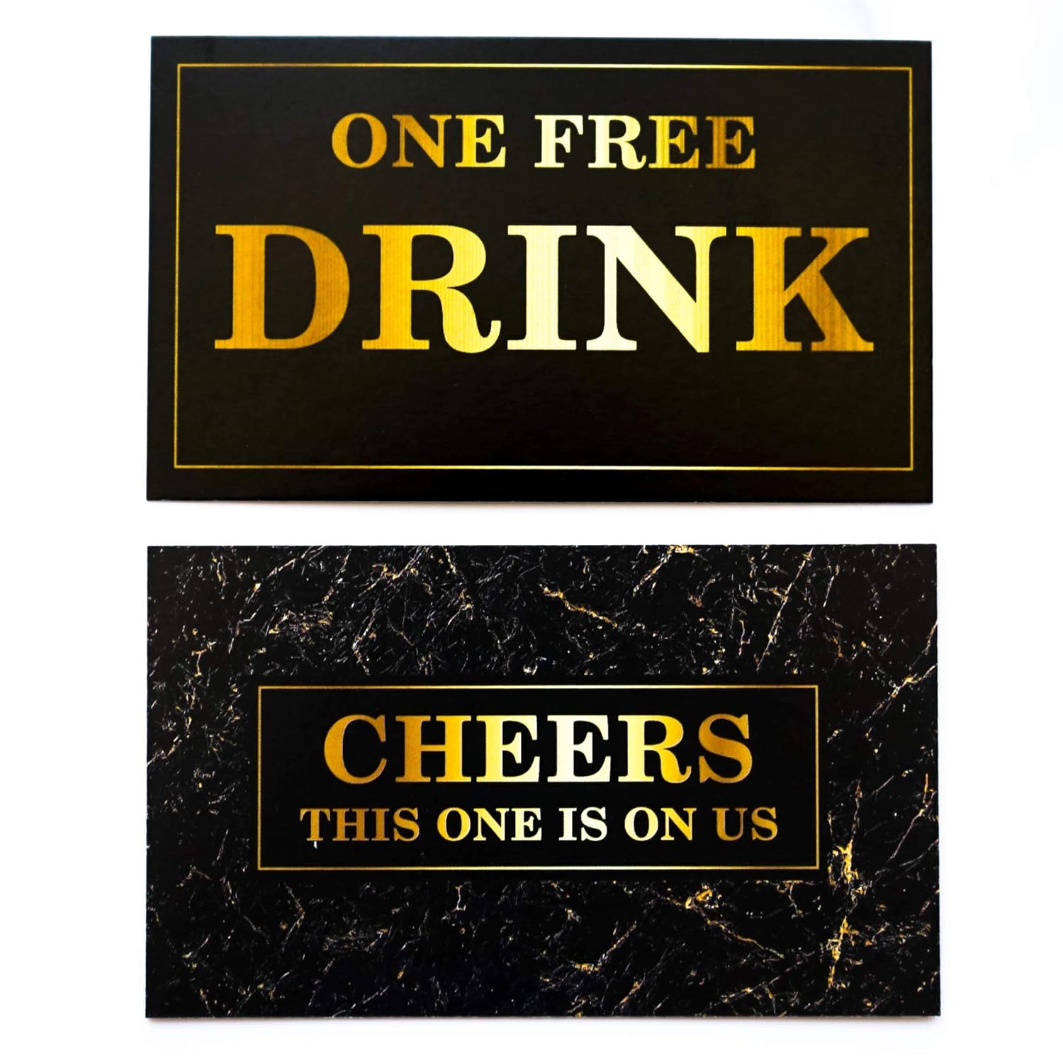 100 Free Drink Tickets For Party Marble Card For Free Drink Coupons Wedding Halloween Work Event Bar Black Gold