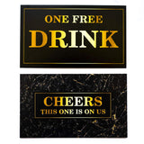 100 Free Drink Tickets For Party Marble Card For Free Drink Coupons Wedding Halloween Work Event Bar Black Gold