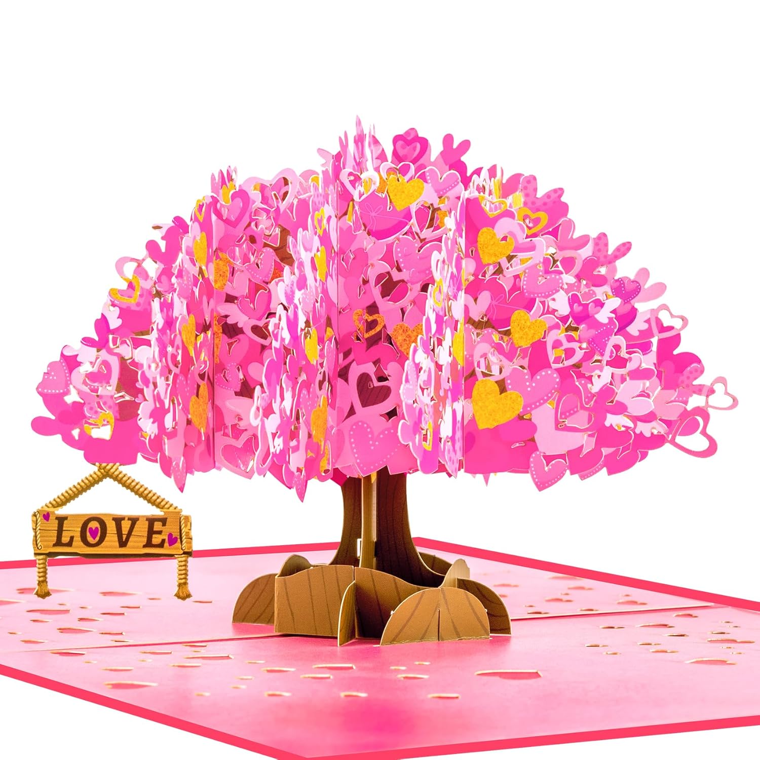 Pop Up Anniversary Card, 3D Love Tree Hearts Valentines Day Card For Her, Wife, Husband, Him, Couple,Romantic Gift For Wedding, Birthday, Mothers Day