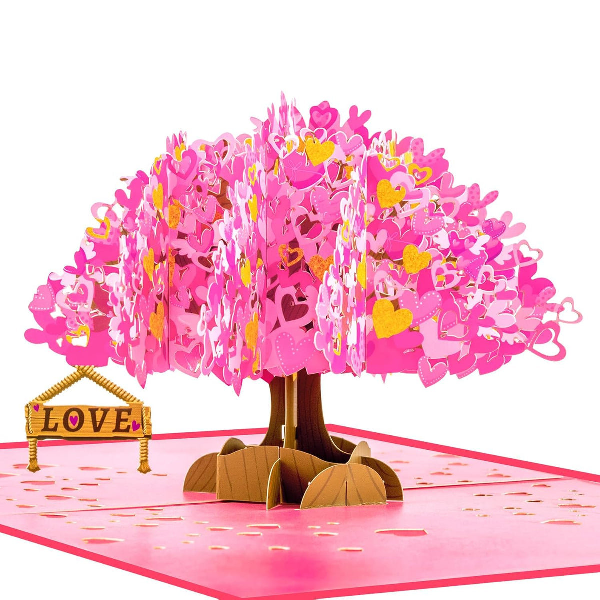 Pop Up Anniversary Card, 3D Love Tree Hearts Valentines Day Card For Her, Wife, Husband, Him, Couple,Romantic Gift For Wedding, Birthday, Mothers Day