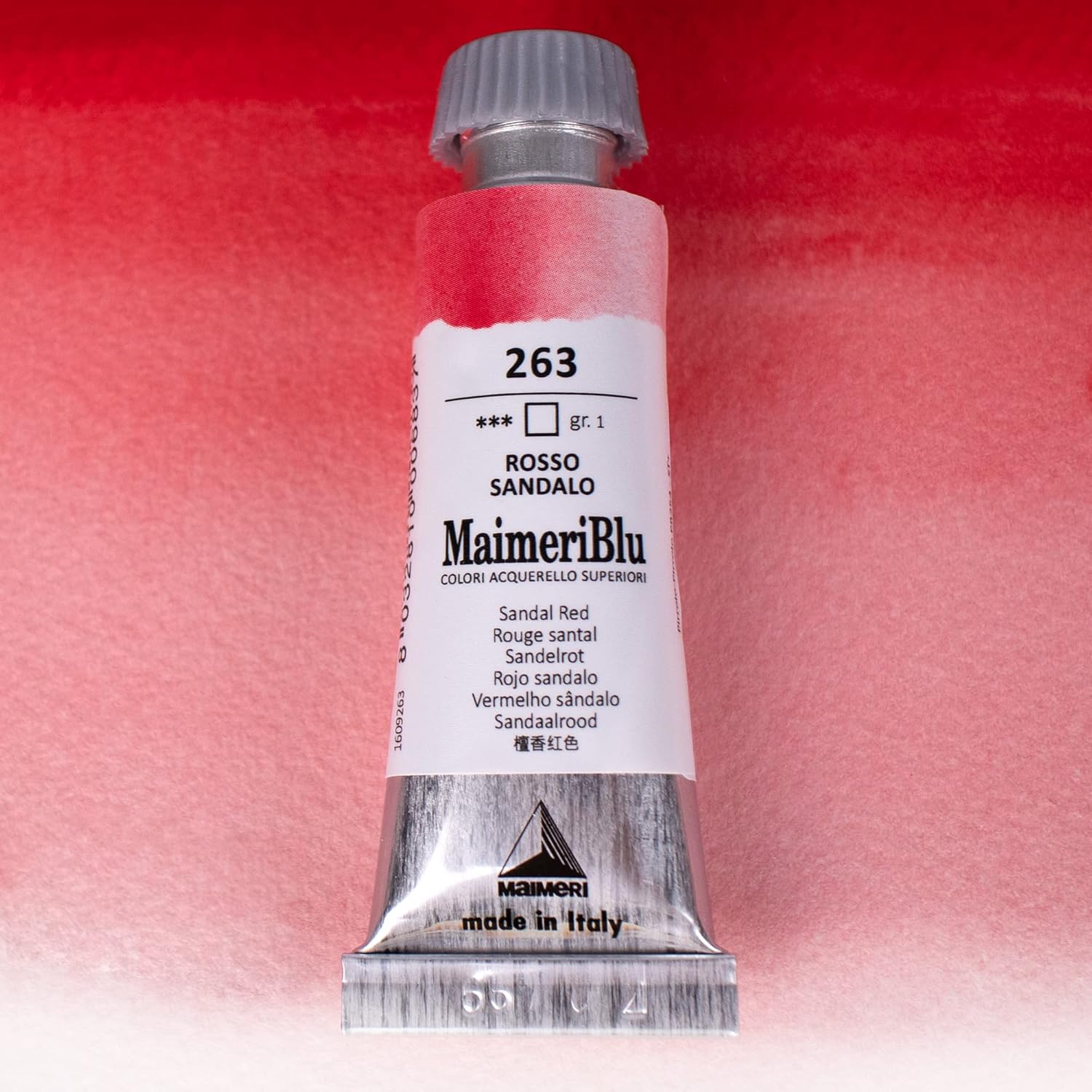 MaimeriBlu 12ml Single-Pigment Watercolor Paint - Sandal Red PR254 Professional Watercolor Paint - Lightfast and Transparent Watercolor Paint Tube for Artists