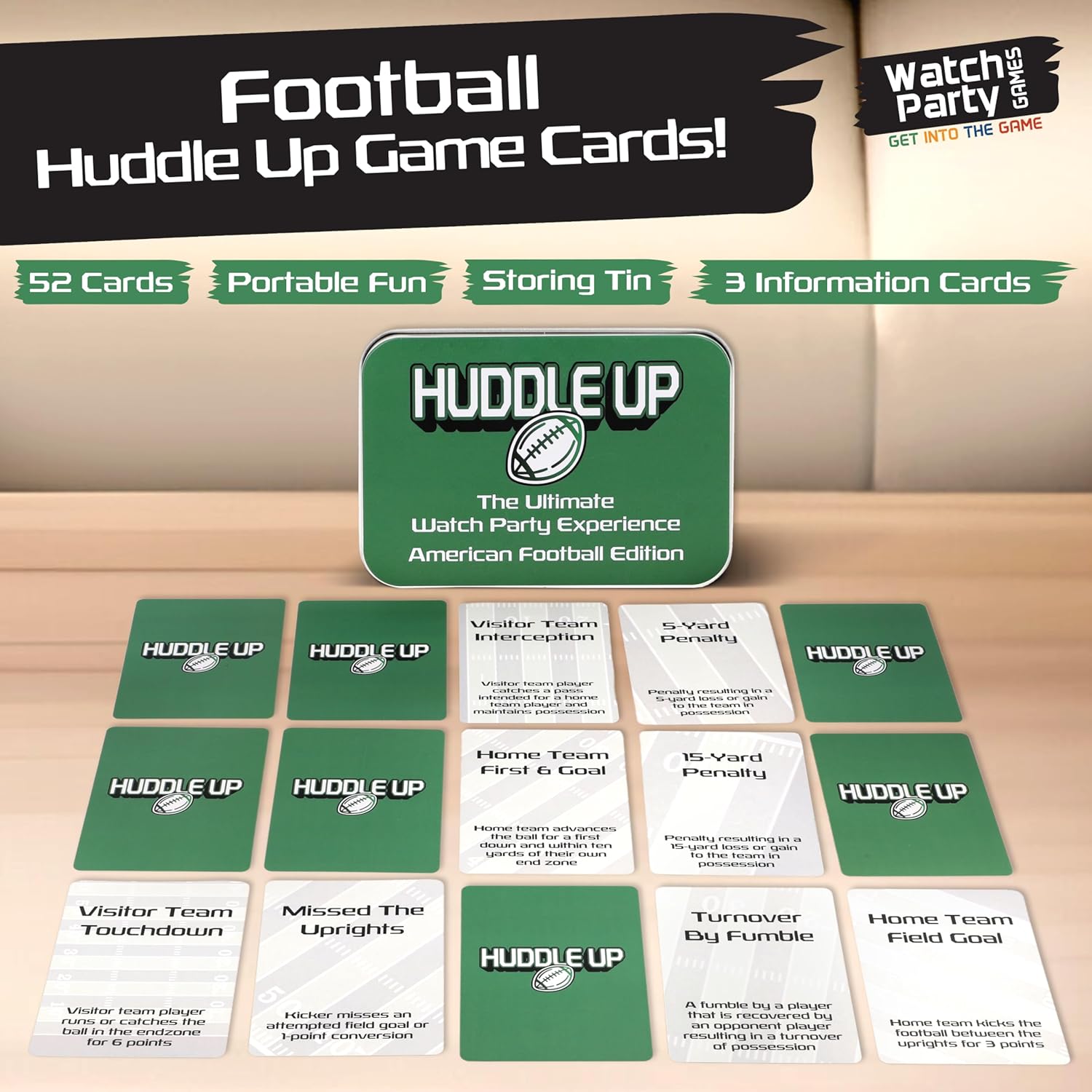 Huddle Up Live Football Card Game For Sports Fans, Party Nights & Family Fun
