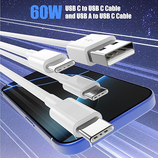 4 Pack CarPlay Charging Cable Set USB C to USB C and USB A to USB C for iPhone 17 16 15