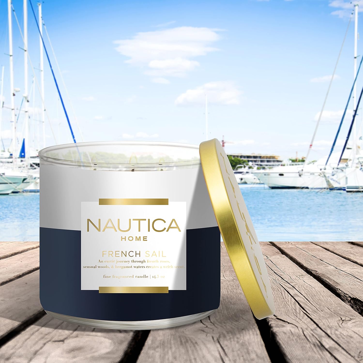Nautica Candle Scented Candles, French Sail Soy Candle