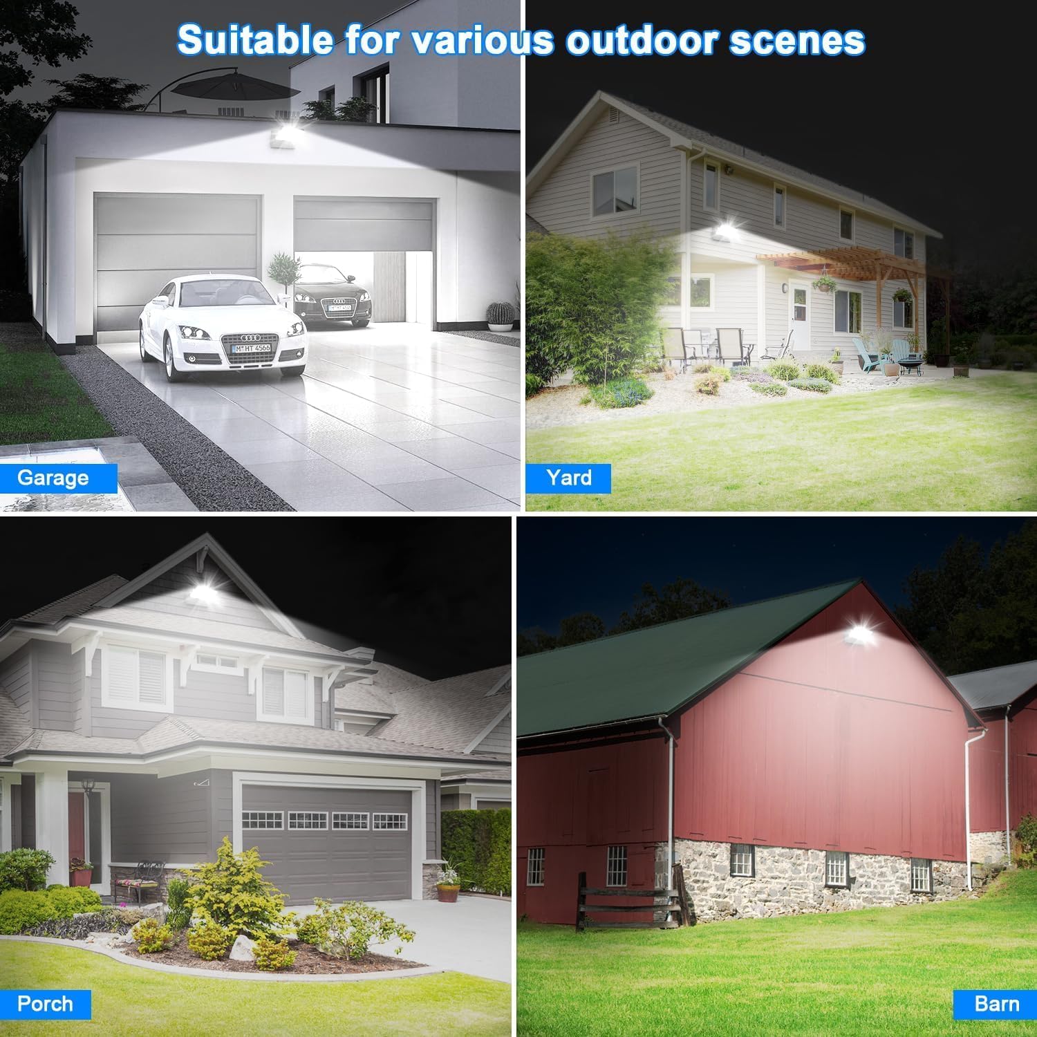 150W LED Flood Light Outdoor 18000LM 5000K Dusk to Dawn Adjustable Commercial Wall Pack Lighting IP65 Waterproof