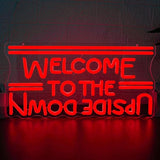 Welcome to the Upside Down Neon Sign USB Dimmable LED Wall Light for Game Room Man Cave Decor