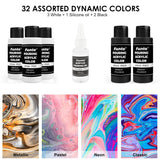 Acrylic Pouring Paint Set, 36 Bottles, With Silicone Oil, High Flow, Pre-Mixed, Art Supplies For Pouring On Canvas, Glass, Wood, Tile, Rocks