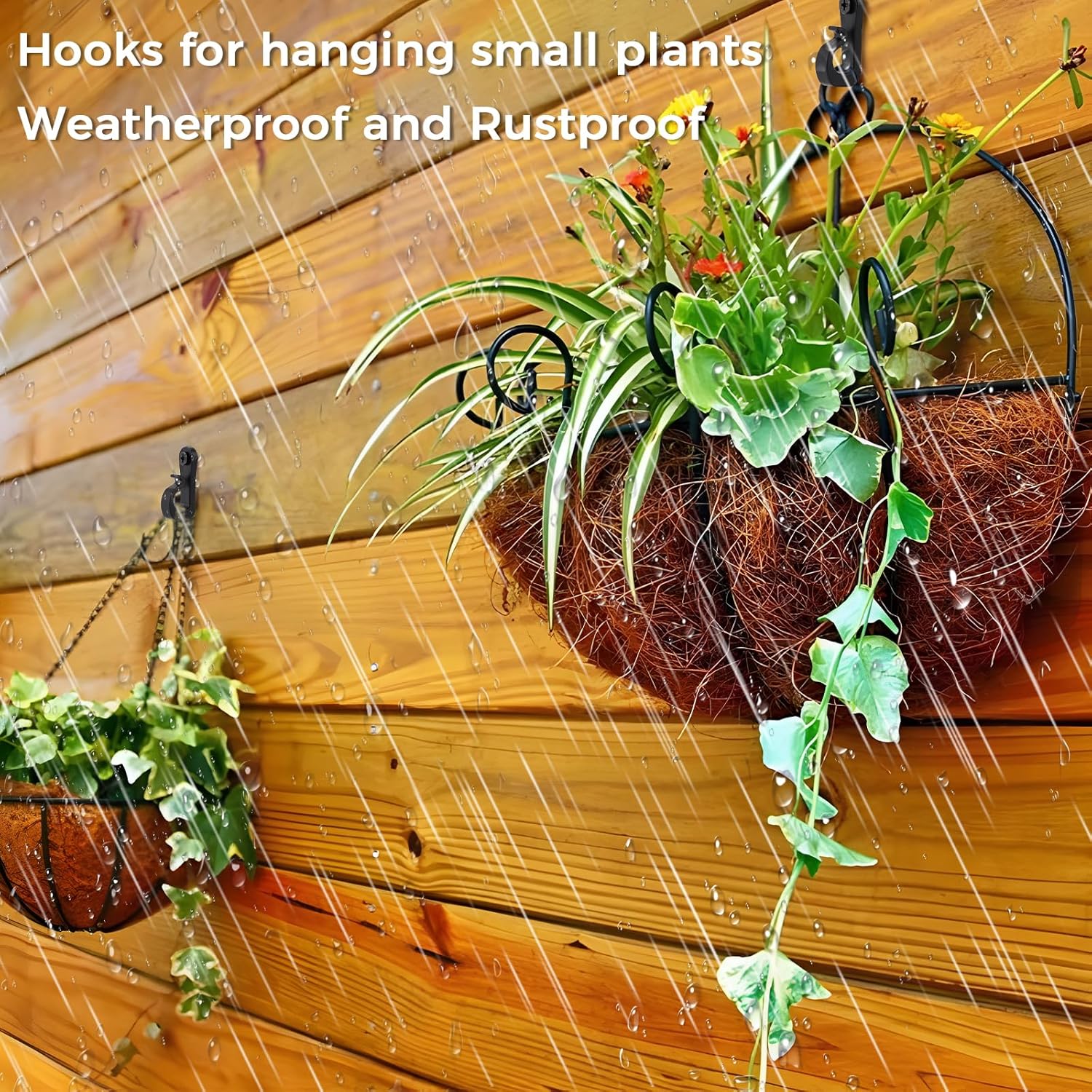 10 Pcs String Light Hooks For Courtyard Party Christmas, Outdoor Screw Hooks For Hanging Cable Baskets Wreaths Wind Chimes Plastic Black