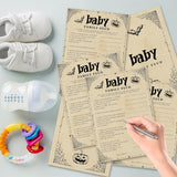 Hilarious Baby Shower Games, 25 Sets Halloween Baby Family Feud Game Cards, Spooky Pumpkin Gender Reveal Announcement Party Decorations Supplies - A08