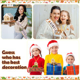 71 Pcs Christmas Gingerbread House Competition Kit Gingerbread Party Game Decor Contest Ballot Box Voting Cards Table Sign Award Sashess Prize Badges Medal Award For Party Trophy Supplies