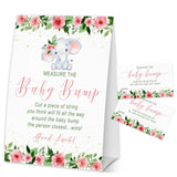 Baby In Bloom How Big Is Mommys Belly Game, Measure The Baby Bump Baby Shower Game, Spring Floral Elephant Baby Shower Party Decorations & Supplies-A02