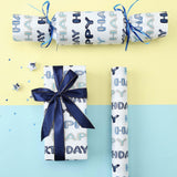 Birthday Wrapping Paper Roll, Mini Roll-17 Inches * 32.8 Feet, Wrap Paper For Men Boys, Kid'S Birthday Party, Baby Boy, Baby Shower, Newborn, New Moms Or Parents, Words Design, 1 Roll