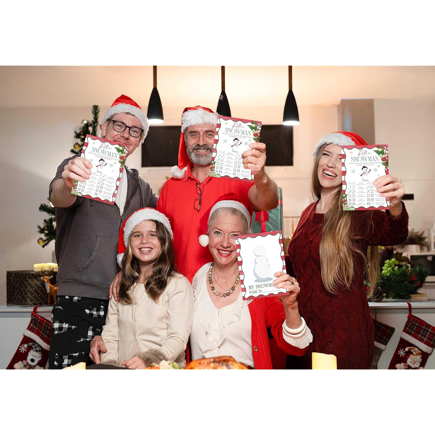 Roll A Snowman Game, Christmas Party Games And Decorations, Christmas Games For Adults And Large Groups-25 Players, Holiday Classroom Game, Winter Holiday Xmas Activities Family Party Game, 01
