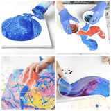 Floetrol For Acrylic Paint Pouring Medium Additive, White Paint Pouring Supplies, 20 Disposable Paint Mixing Cups, 20X Pixiss Wood Paint Mixing Sticks