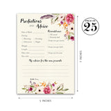 Boho Prediction And Advice Cards - Pack Of 25 - Bohemian Pink Girl Baby Shower Games, Floral Wishes For New Parents Mom & Dad To Be Mommy & Daddy Message, Coed Shower Activity Keepsake Book G400-Pdav