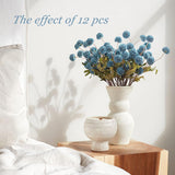 Dusty Blue Flowers, Faux Silk Mini Chrysanthemum Stems, 6Pcs Fake Mums Artificial Flowers For Diy Wedding Centerpieces Arrangements And Floral Crafts