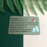Husband Wallet Insert Card My Man Birthday Greeting Cards Soulmate Wedding For Him Valentines Day Romantic Love Pocket Card Christma Retirement Personalized Stainless Steel Keepsakes