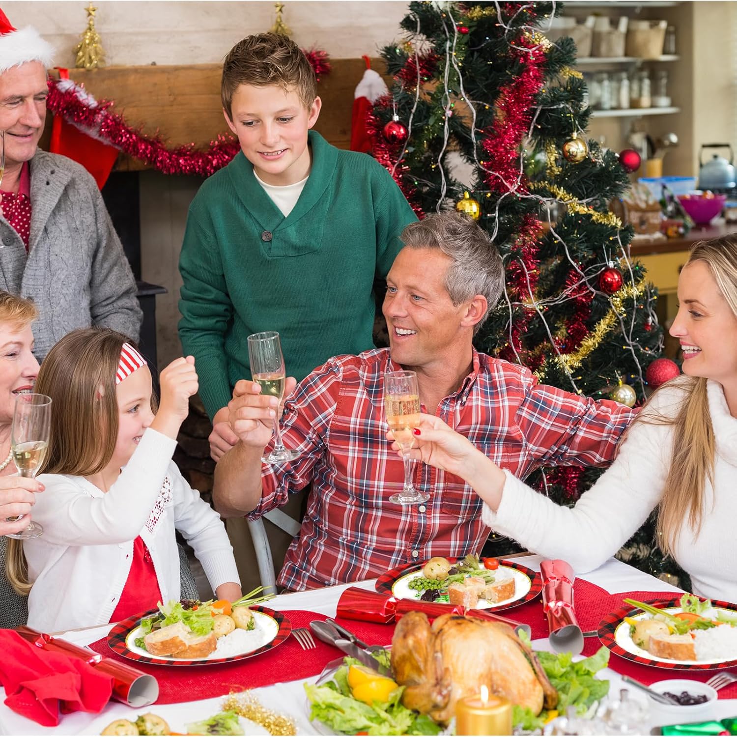 50-Count Christmas Disposable Paper Plates: Large Oval Heavy-Duty Dinnerware Set For Party Supplies And Holiday Dinner Table Decorations, 10.2 X 12.6 Inch (Christmas-Car)