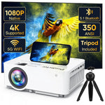 Native 1080P 5G WiFi Bluetooth Projector, 4K Support, Portable 300" Display