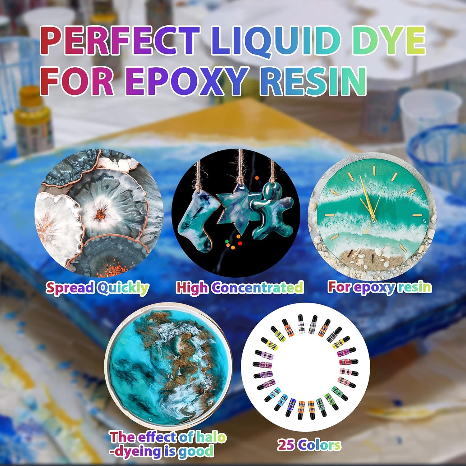 Epoxy Resin Pigment, 27 Bottles Transparent Liquid Dye High Concentration Resin Colorant For Crafts Art Coloring, Painting, Jewelry Diy Making, Each 10Ml