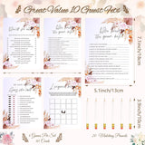 Bridal Shower Games, 4 Fun Bridal Shower Games For 40 Guests With 20 Pencils, Double-Sided Boho Cards, Shower Games For Bride Groom Party Wedding (Boho)