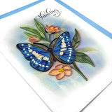 Thinking Of You Butterfly Card, 5In X 7In, Blank Inside, Envelope Included, Perfect For Birthdays, Thank You, Anniversaries