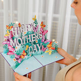 3D Pop Up Mothers Day Card, Happy Mothers Day, For Mom, Wife - 5" X 7" Cover - Includes Envelope And Note Tag