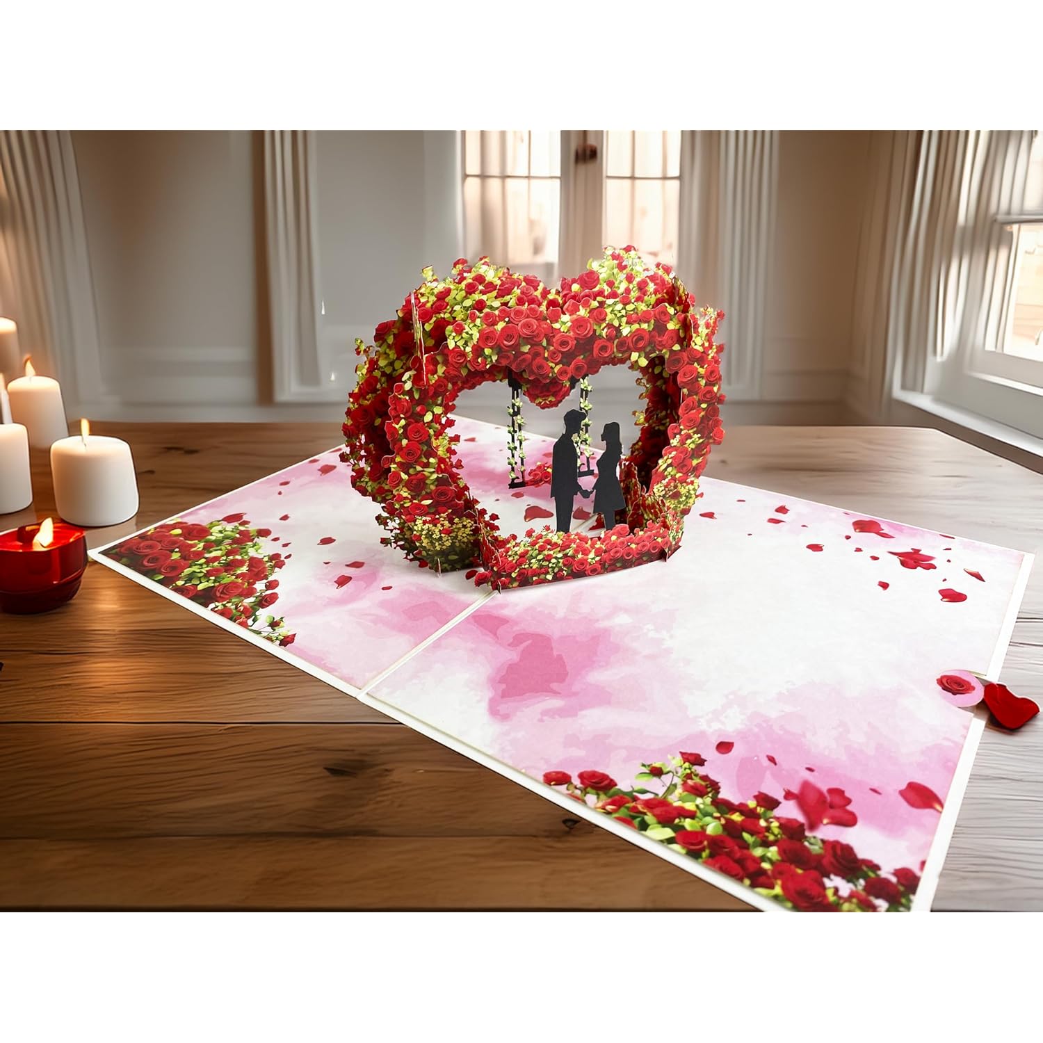 Pop-Up 3D Valentine'S Day Card, Love Tree Hearts Greeting Card For Anniversary, Wedding, Engagement - 8" X 6" Cover With Message Note & Envelope - For Wife, Husband, Couple, Girlfriend, Her, Him