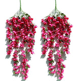 49 Inch Artificial Bougainvillea Silk Vines Faux Hanging Flowers For Home Decor Garden Display Wedding Decoration Indoor Floral Accents (Fuchsia - Pack Of 2)