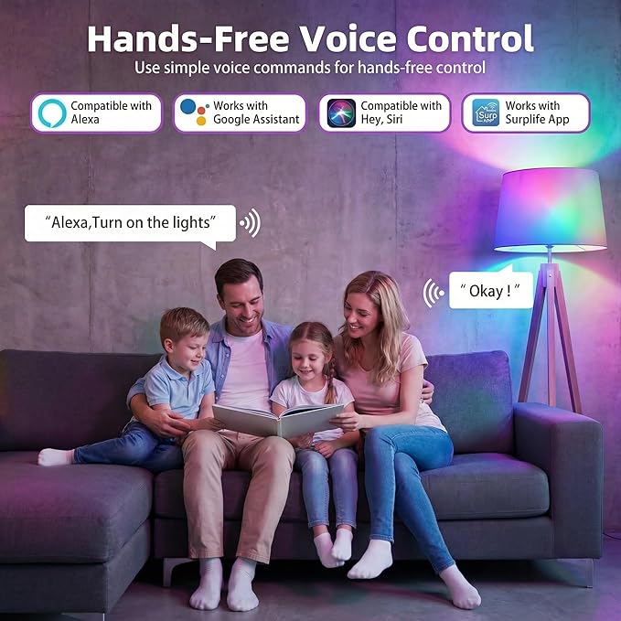 Smart Light Bulbs 6 Pack A19 E26 RGB Color Changing WiFi Alexa Google Compatible with Remote