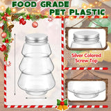 12 Pcs Christmas Tree Plastic Candy Jar Christmas Favor Candy Boxes Chocolate Treat Party Favor Jar Container Holders For Party Decorations Gift