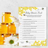 Bee Baby Shower Feud Game — Pack Of 25 — Fun Shower Family Feud Games, Mommy To Bee Bumble Bee Yellow Honeybee Bumblebee Rustic Gender Neutral Baby Shower Fued Activity G620-Bsf