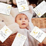 Baby Shower Party Games, Name That Baby Song Minimal Baby Shower Game, 25 Moon And Stars Gender Reveal Party Games Cards (5" X 7"), Over The Moon Baby Shower Supplies Decorations -03