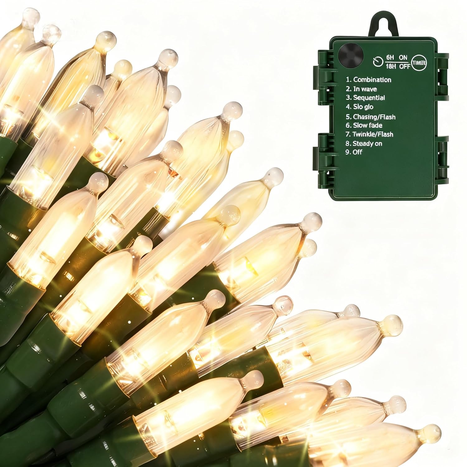 Battery Operated Christmas Lights, 18 Ft 50 Led Clear Mini String Lights, 8 Modes With Timer Waterproof Tree Lights For