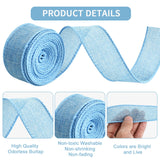 Burlap Light Blue Wired Ribbon, 1 1/2 Inch 10 Yard Jute Ribbon For Decoration Bows Tree Toppers Ribbons Craft Gift Wrapping Wreath Sewing, For Winter Christmas Spring Easter Wreath Decor
