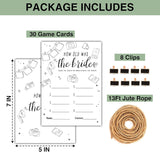 Bridal Shower Games - How Old Was The Bride-To-Be Wedding Shower Party Card Game - Hand Drawn Minimalist Themed Bachelorette/Engagement Party Supplies Activities Decorations (A02)