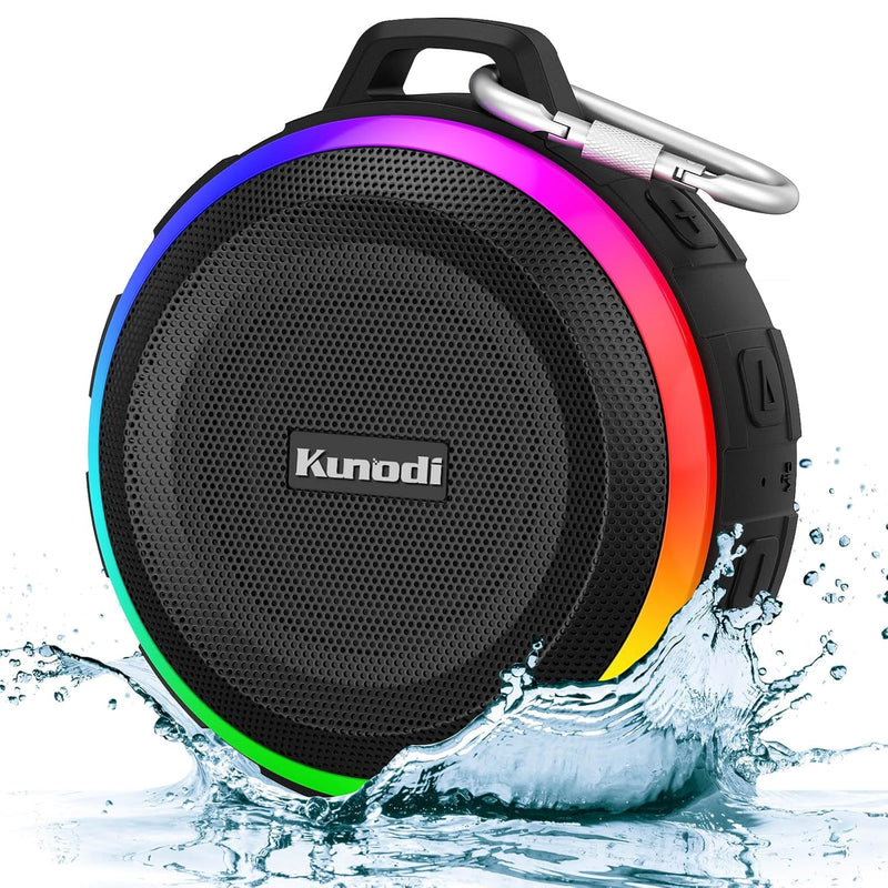 Bluetooth Shower Speaker, IPX7 Waterproof, TWS, Dynamic Lights, Portable Clip